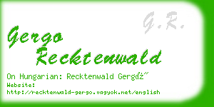 gergo recktenwald business card